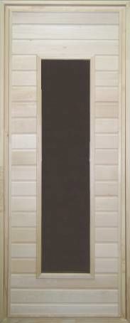 Дверной блок банный (осина) со стеклянноой всавкой 700 х 1800