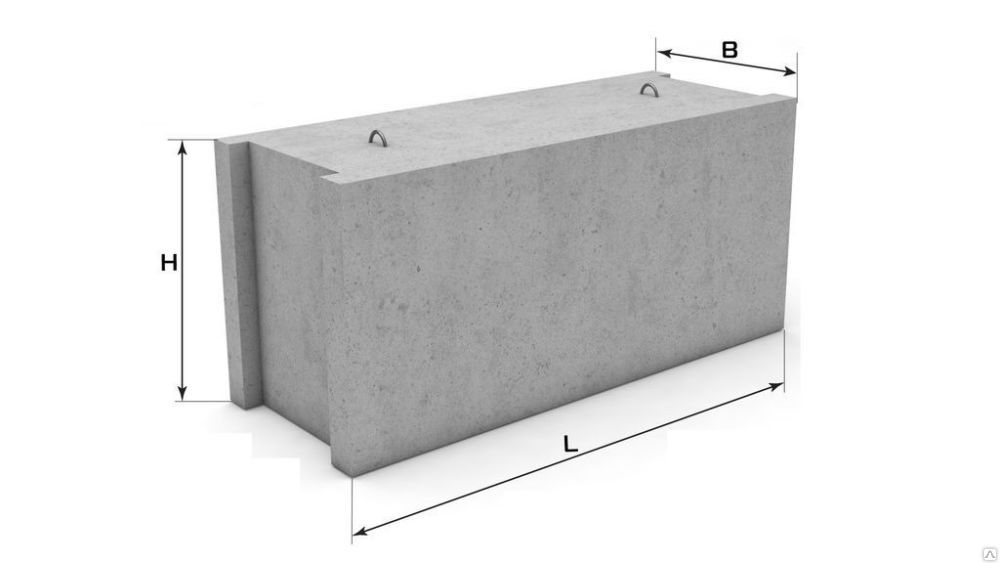 Фундаментный блок бетонный ФБС 9-3-6