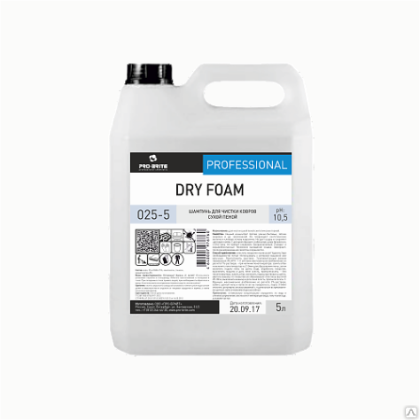 Шампунь жидкий DRY FOAM 5л рН 7,3 прозрачный