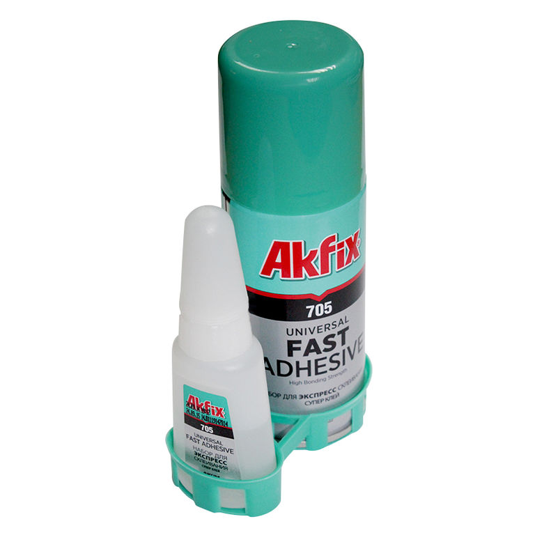 Клеи для пластика Akfix Akfix 705 двухкомпонентный, 125 гр + активатор 400 мл. = прозрачный