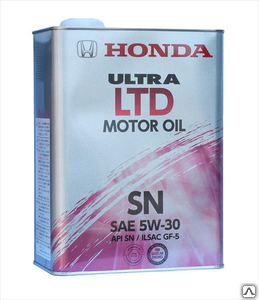 Масло моторное полусинтетическое HONDA Ultra LTD-SN 5W-30 4L.