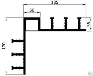 Гидрошпонка для деформационных швов Икопал ДН-У 320/35/50 внутренний угол 
