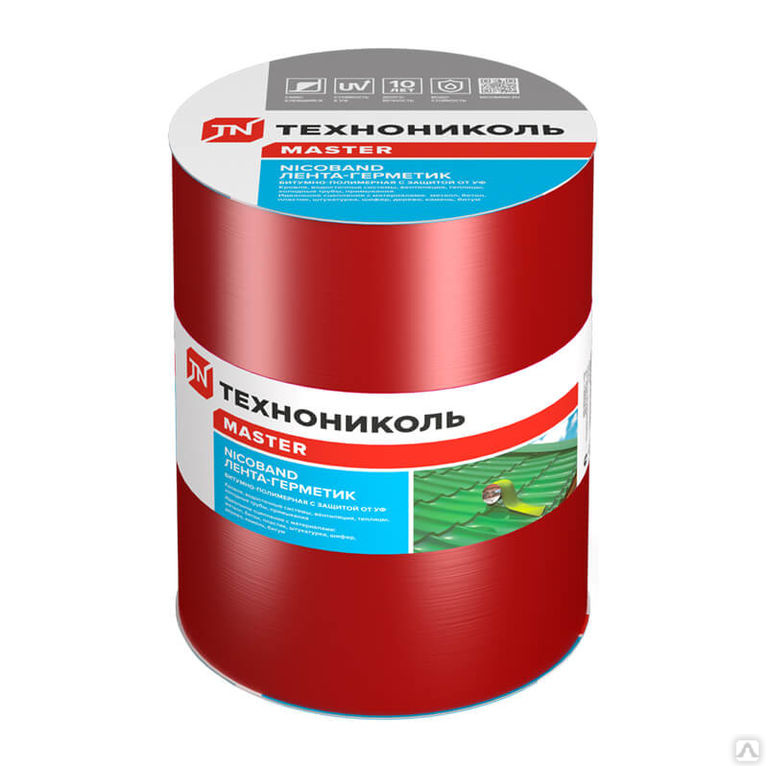 -герметик самоклеящаяся Технониколь Никобенд, красный, 15х1000 см .