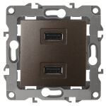 Устройство зарядное USB, 230В/5В-2100 мА, IP20, 12 бронза 12-4110-13 ЭРА