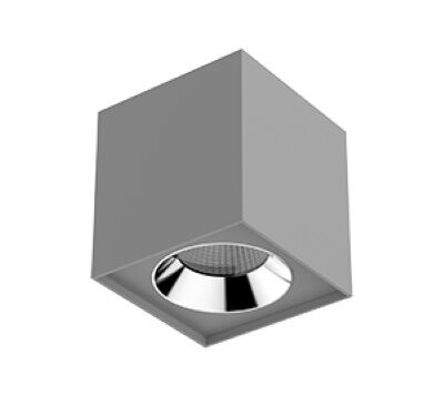 Светодиодный светильник ВАРТОН DL-02 Cube накладной точечный куб 150х160, ДПО-36W 4000K 35° серый офисный декоративный