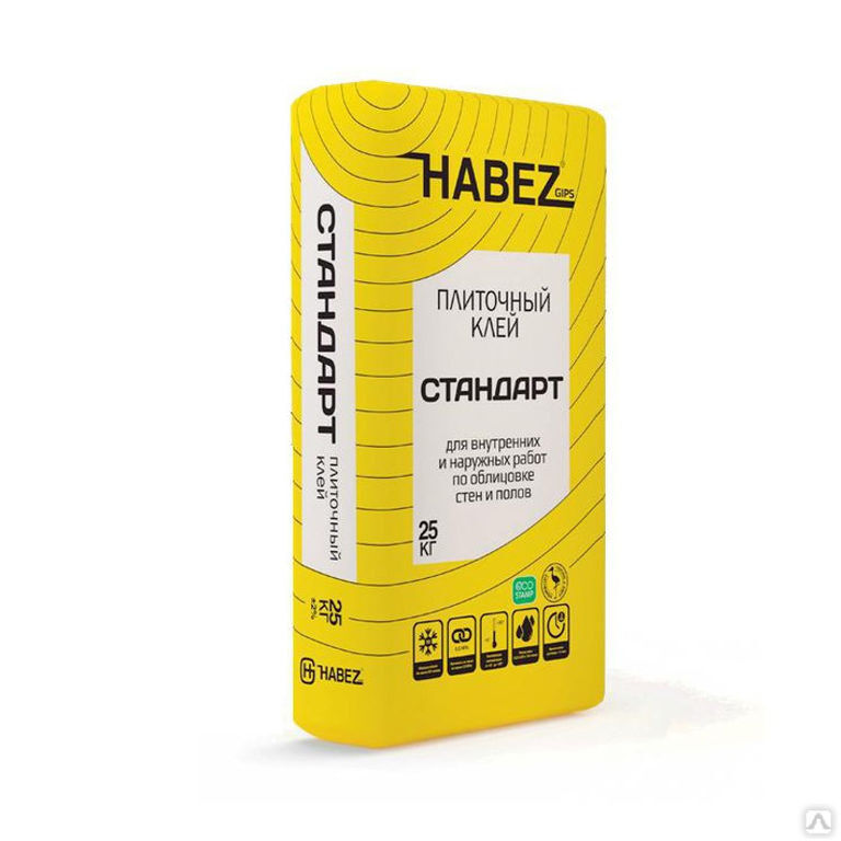 Клей для плитки HABEZ-Стандарт адгезия 0,6 Мпа 25 кг