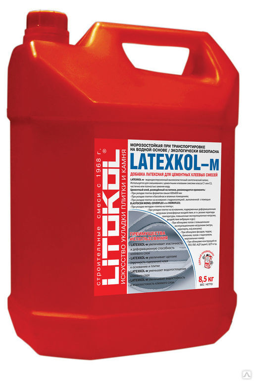 Добавка латексная для цементных клеевых смесей LATEXKOL М 8,5 кг