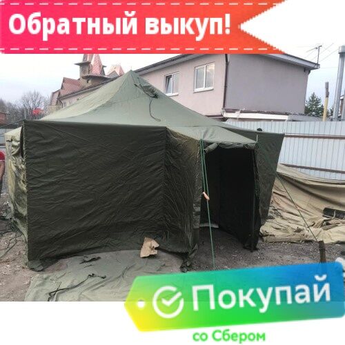 Палатка брезентовая УСТ-56 зимняя (на металлических стойках) Россия 004423