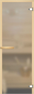 Дверь для сауны АКМА Aspen M 7х19 (матовое бесцветное, 8 мм, коробка осина, #1