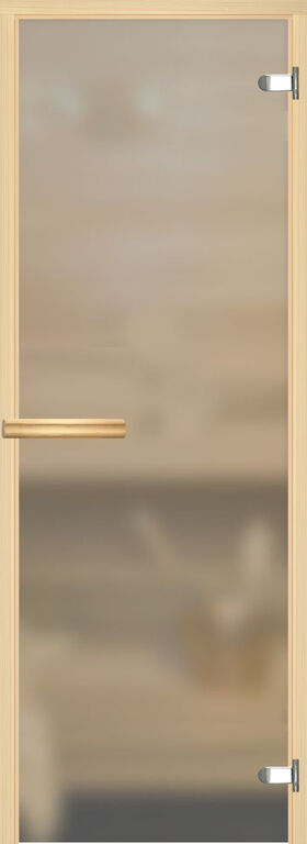 Дверь для сауны АКМА Aspen M 7х19 (матовое бесцветное, 8 мм, коробка осина,