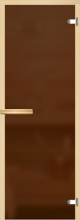 Дверь для сауны и бани АКМА Aspen M 6х18 (матовая бронза, 8 мм, коробка оси