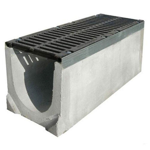 Лоток водоотводный бетонный DN300 с оцинкованной насадкой 1000х365х225 мм