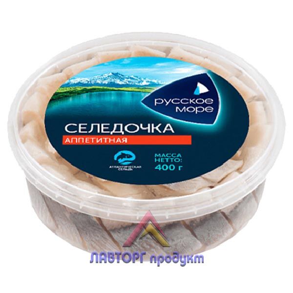 Филе-кусочки сельди "Русское море" "Аппетитная" в масле, 400 гр.