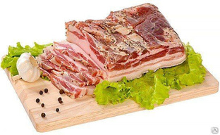 Грудинка свиная "Люкс по-домашнему" нарезка 0,45 кг ведро 