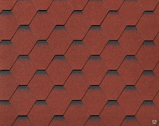 Гибкая (мягкая черепица) Roofshield (Руфшилд) нарезка стандарт, премиум, цвет красный с оттенением 