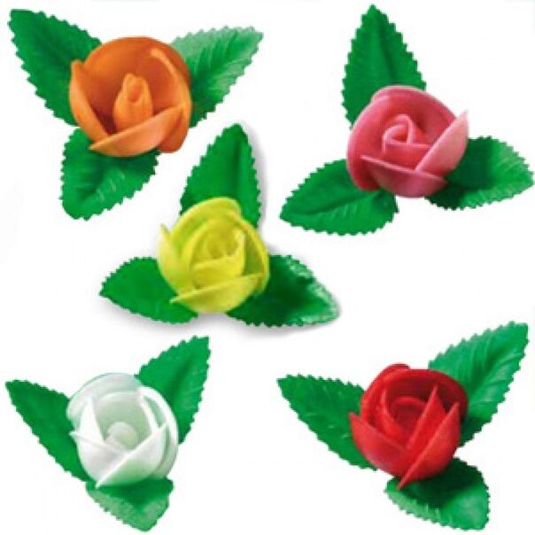 Вафельный цветок Роза ассорти кор. 100 шт. Wafers Farma Decor