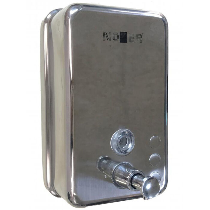 Nofer INOX с пластиком внутри 1200 мл глянец (03041.B) дозатор жидкого мыла