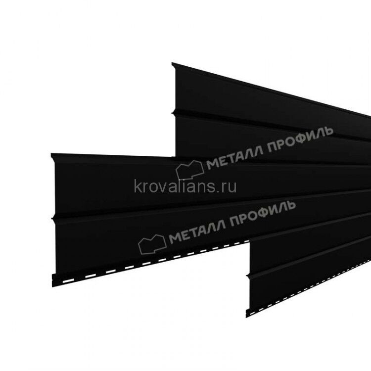 Сайдинг металлический L -Брус ХL VikingMP-01- - RALL 9005 Черный темный 0.45мм