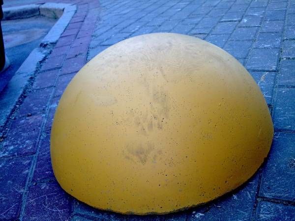 Полусферы бетонные 500*250 желтые, ограничители парковки