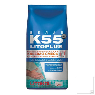 Клей Litokol LitoPlus K55 для плитки и мозаики белый 5 кг 