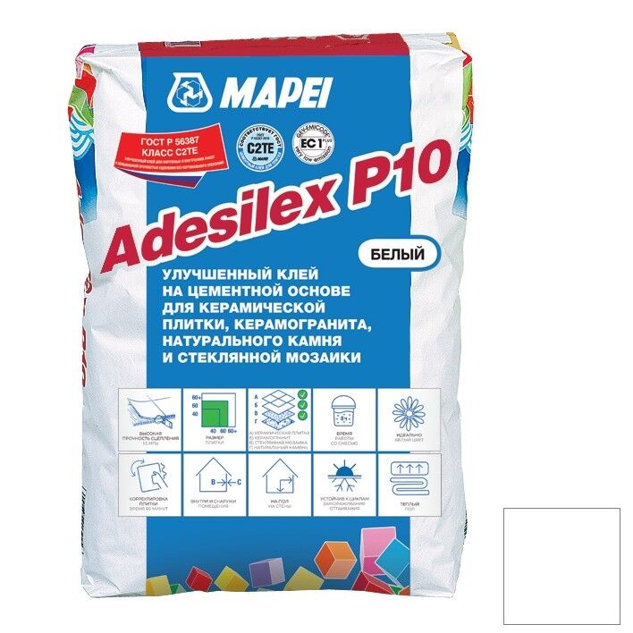 Клей для плитки и мозаики Mapei Adesilex P10 белый 25 кг