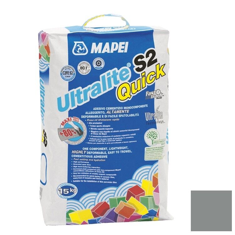 Клей Mapei Ultralite S2 Quick для плитки и камня серый 15 кг