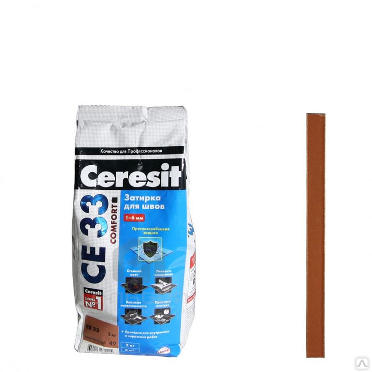 Затирка Ceresit CE 33 Comfort №49 кирпичная 2 кг купить за 262.50 руб ...