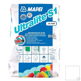 Клей для плитки Mapei Ultralite S1 белый 15 кг 