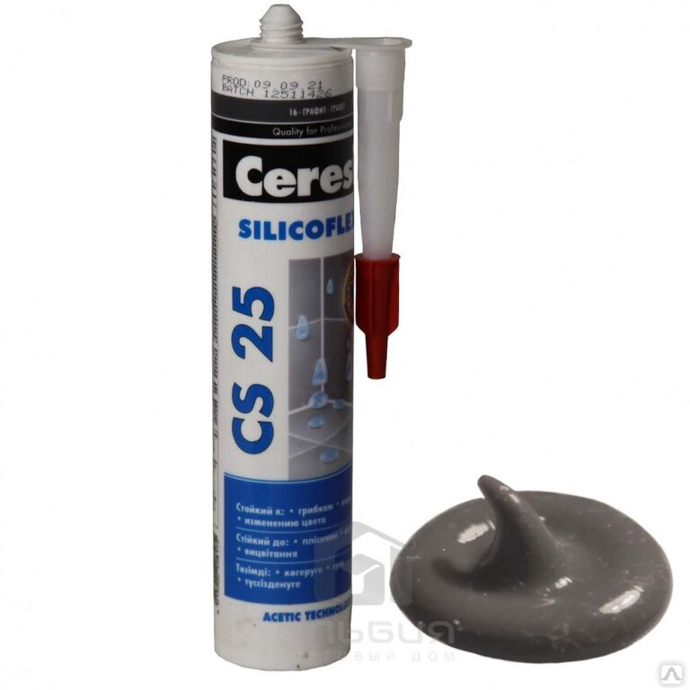  силиконовая Ceresit CS 25 №16 графит 280 мл  за 558.50 .