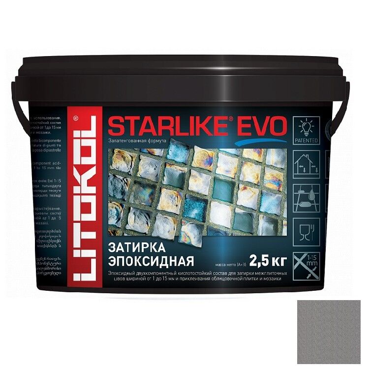 Затирка Litokol Starlike Evo S.115 grigio seta 2,5 кг