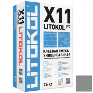 Клей Litokol X11 EVO для плитки и камня серый 25 кг 
