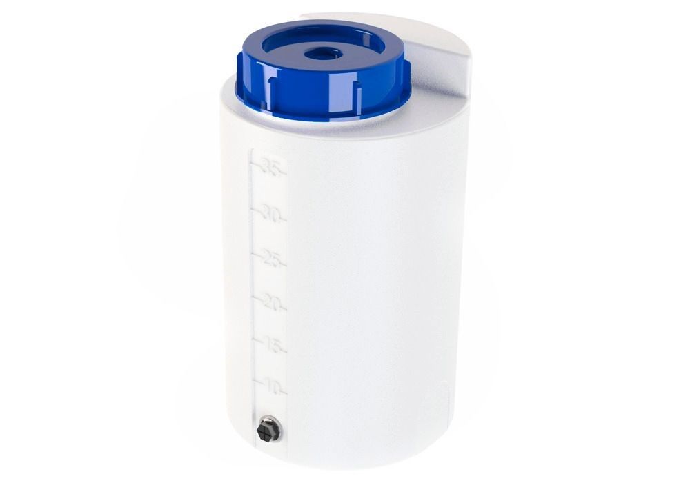 Пластиковая бочка 35 л прозрачная для хранения и дозирования веществ
