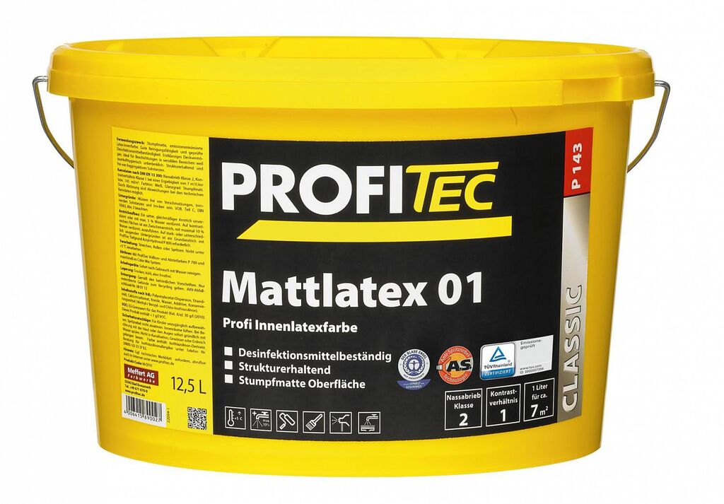 Краска латексная ProfiTec Mattlatex 01 / Маттлатекс Профитек P143 12,5 л