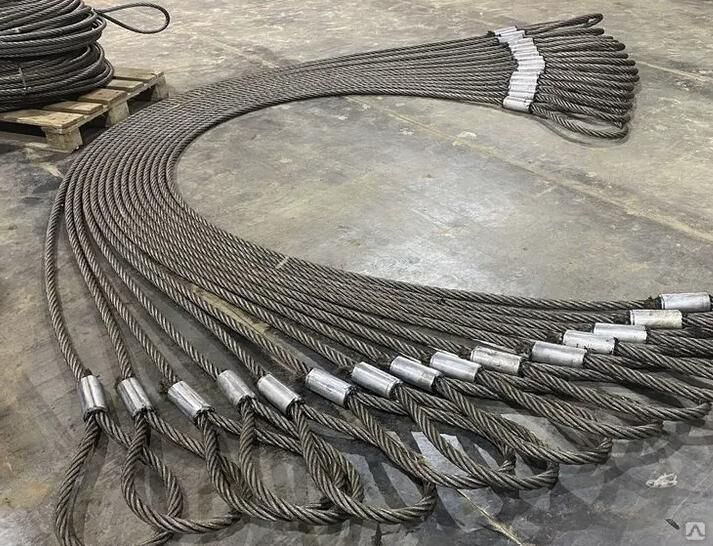 Wire rope sling. Стальной трос с медным внутренним повивом. Строп стальной плетеный. Завод стальных канатов. 2т 3м.