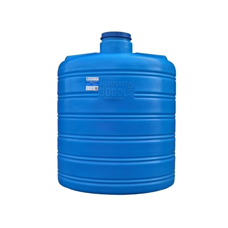 Ёмкость для воды пластиковая овально-вертикальная 3000 л синяя Aquaplast