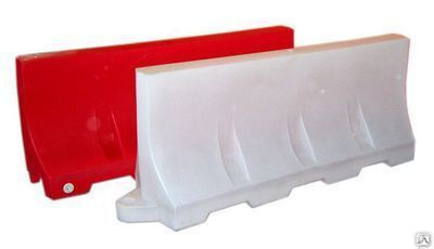 Барьер водоналивной вкладывающийся (БВВ-2.0) белый - красный 2000х500х700 мм