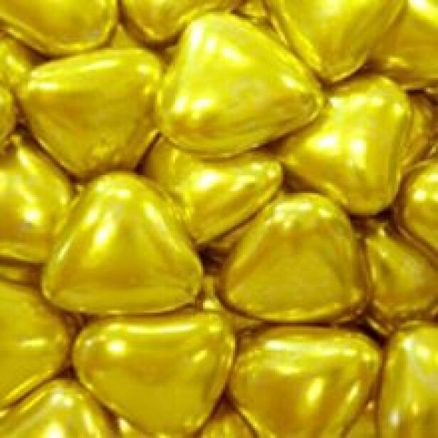 Шоколадные СЕРДЕЧКИ золотые кор. 1 кг IDAV