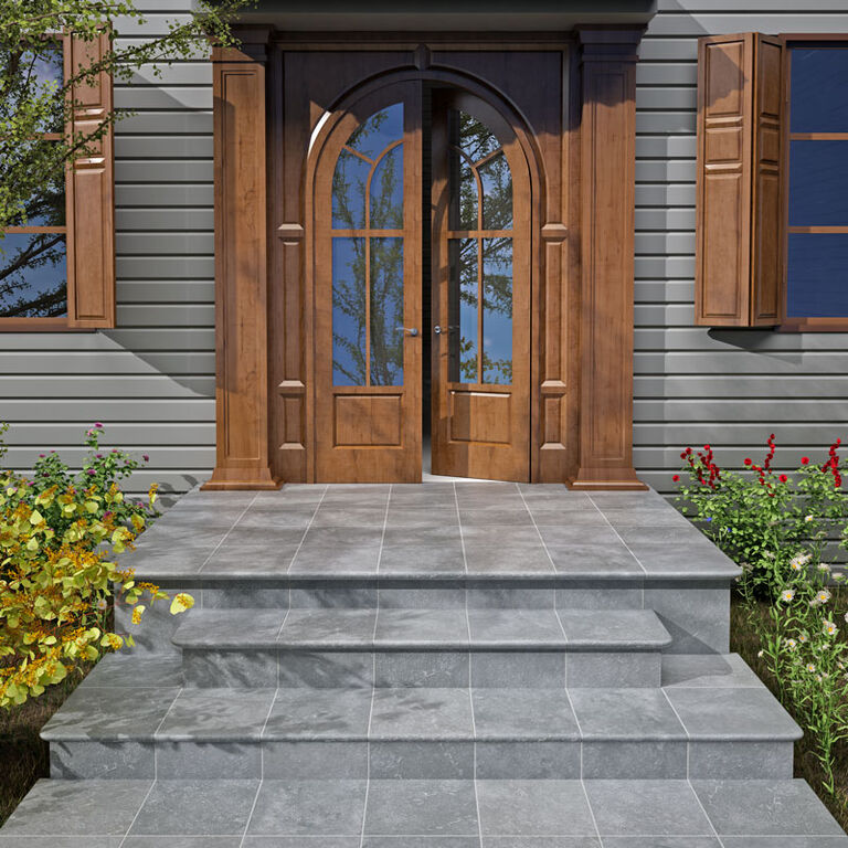 Уличная плитка для крыльца. Плитка клинкерная exagres Stone Gris. Фронтальная ступень Peldano 33х33 см клинкер цвет серый. Плитка для крыльца