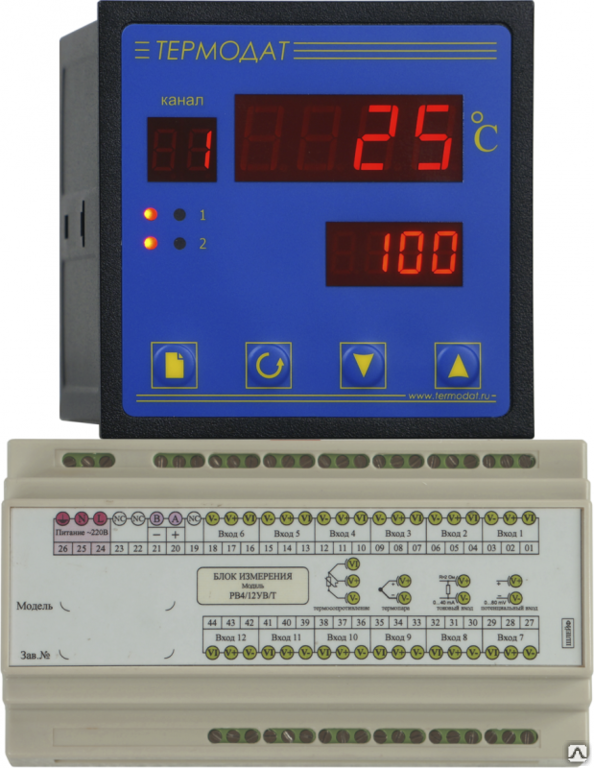 ПИД-регулятор температуры Термодат-22K5/2Р/485/4М/IP67пп-PB/12УВ/12Т/12Р
