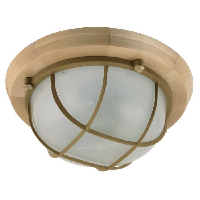 Светильник для бани ТЕРМА 3 1302 с решеткой (круглый, деревянный, до +120 С