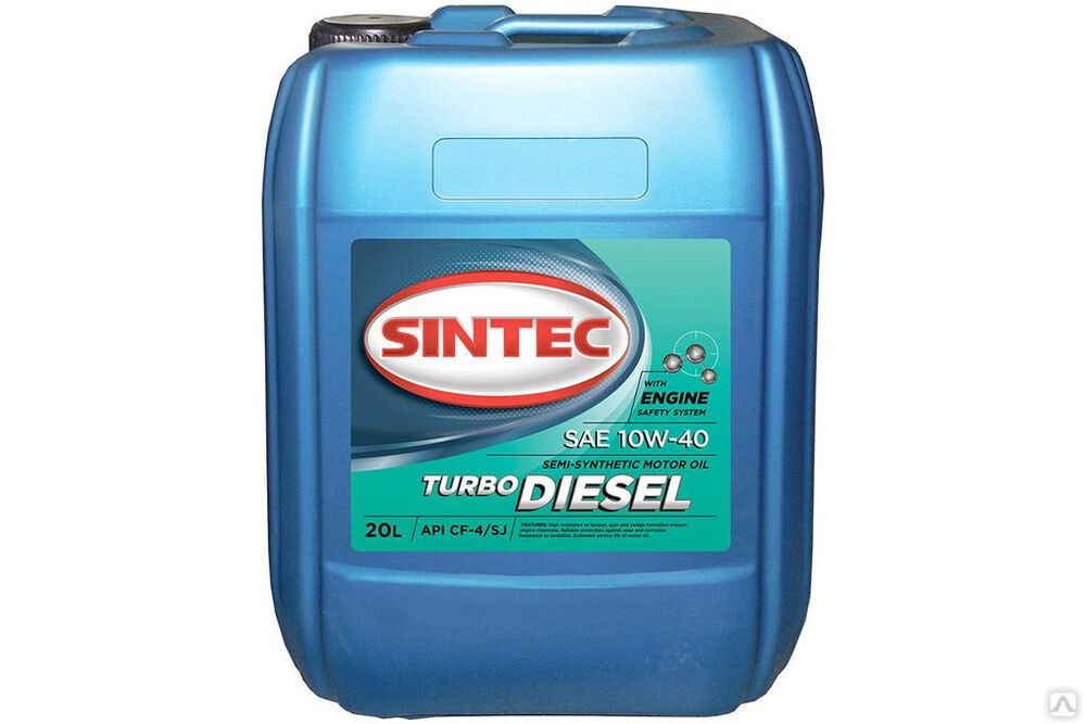 Масло моторное SINTEC Turbo Diesel SAE 10W-40 API CF-4/CF/SJ канистра 20л/Motor oil 20liter can