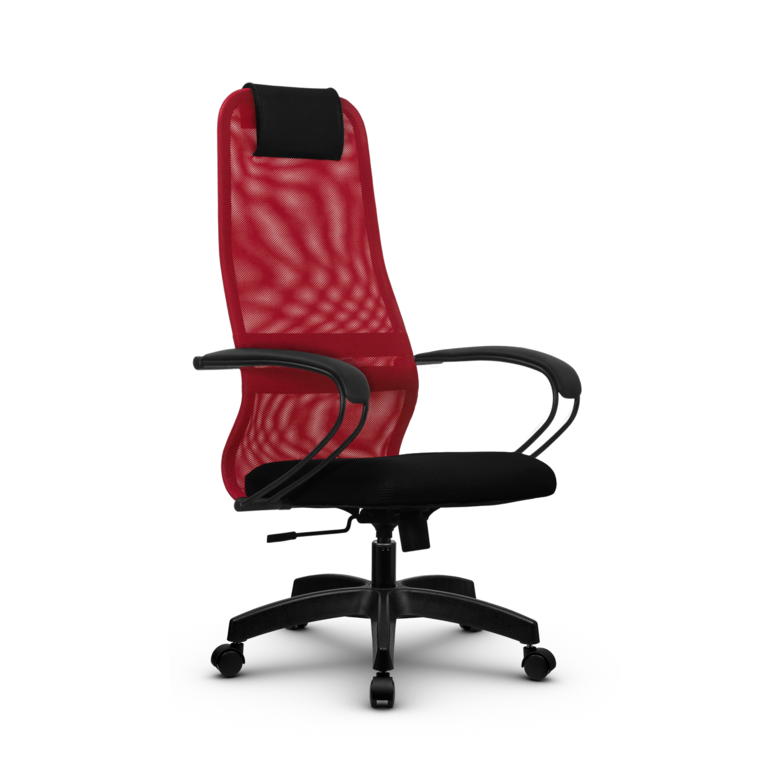 Кресло офисное Метта SU-BP-8 (красный/черный), пятилучие PL 1