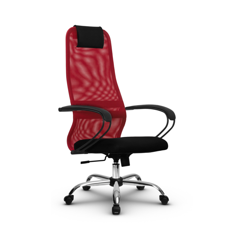 Кресло офисное Метта SU-BP-8 (красный/черный), пятилучие Ch
