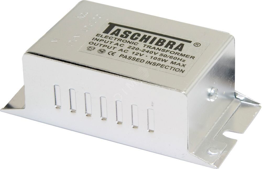 Трансформатор электронный понижающий (TASCHIBRA), 230V/12V 150W, 94x36x48мм, TRA25