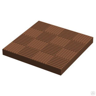 Тротуарная плитка Паркет коричневый 300х300х30 