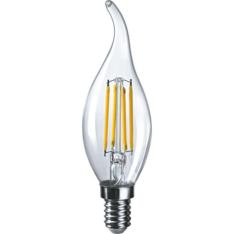Лампа светодиодная филаментная 80 899 OLL-F-FC35-10-230-4K-E14 10Вт свеча на ветру прозрачная 4000К нейтр. бел. E14 1000