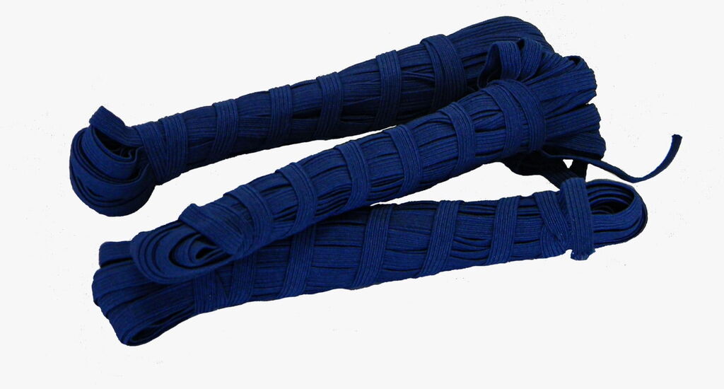 Резинка тканая плетеная 10 мм темно-синяя 100 м