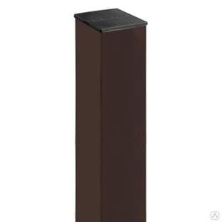 Столб 2,0 м RAL 8017 (шоколад) 60х40х1,2 мм без отв. под бетон цинк полимер. с заглушкой GL, УТ-00012905 