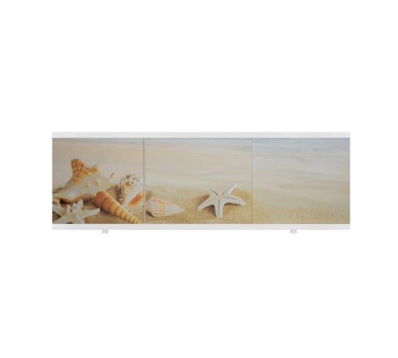 Экран под ванну DM PLAST ЛЮКС морской берег с ракушками, 1.48, пластиковая рама d15_1dm Dm-plast