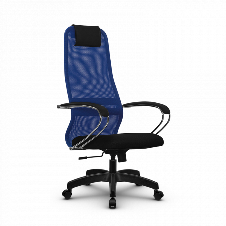 Кресло офисное Метта SU-BK-8 (синий/черный), пятилучие PL